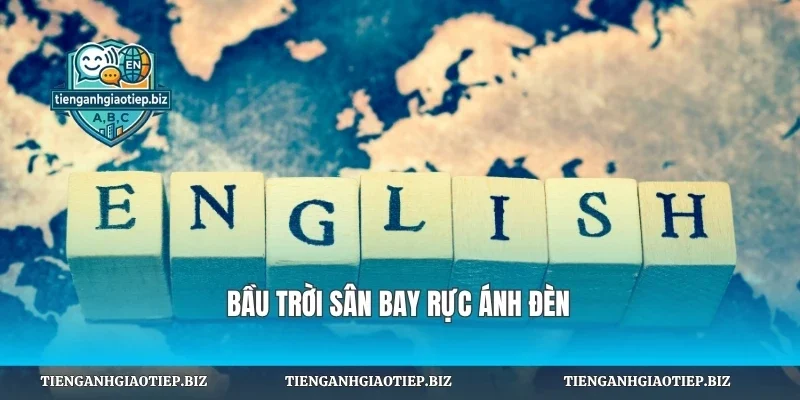Bầu trời sân bay rực ánh đèn