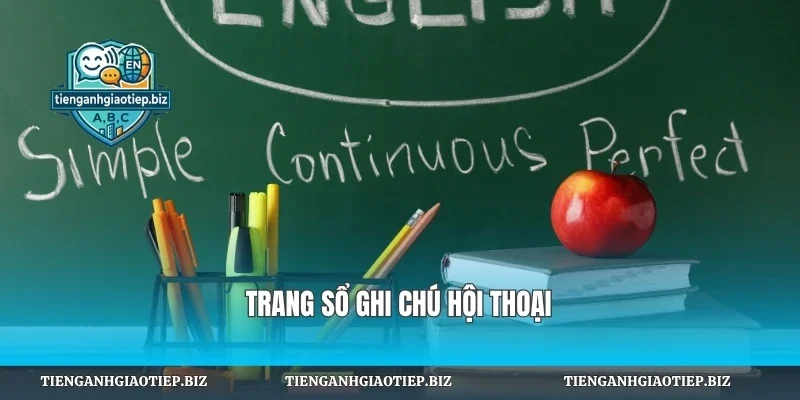 Trang sổ ghi chú hội thoại